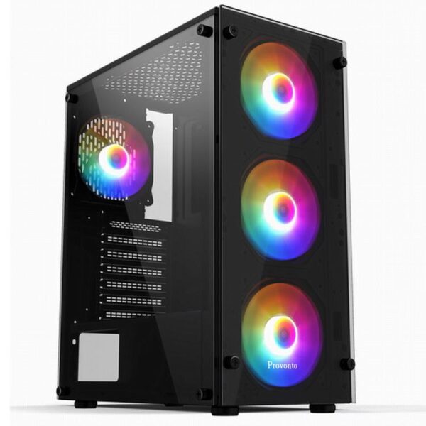Provonto Gaming PC-behuizing met 500W voeding – RGB + afstandsbediening
